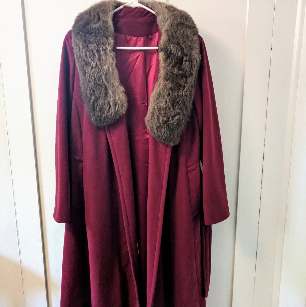 Fur Collar Wrap Coat